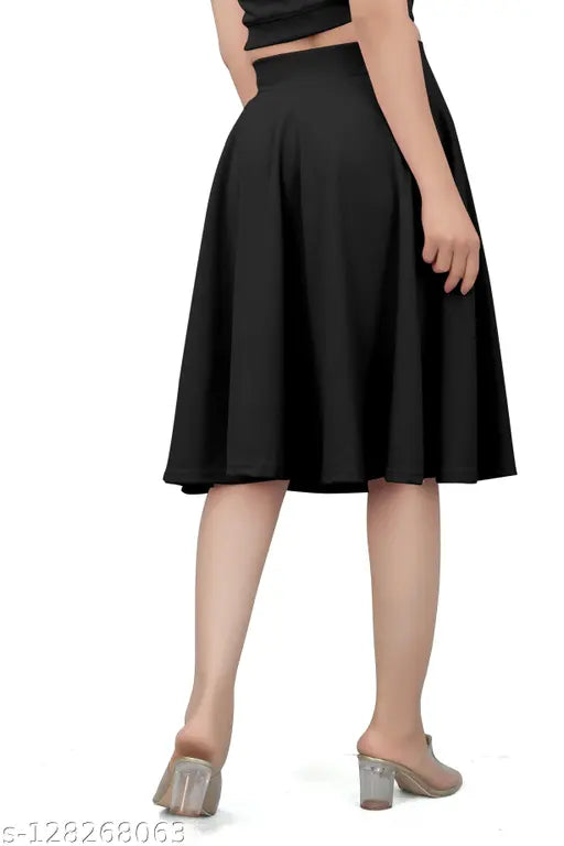 Pure Lycra Cotton Blend knee-length weastrn skirt (free size), vibrant solid contrast striped bodycon design for modern wardrobe collection