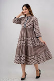 Women's Anarkali Printed Rayon kurta & kurtis, three-quarter sleeves, vibrant Indian festive wear in rayon fabric
