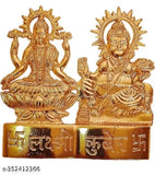 Crystal Brass Lakshmi-Kuber Idol for Pooja, symbolizing wealth & prosperity, intricately detailed, Indian origin
