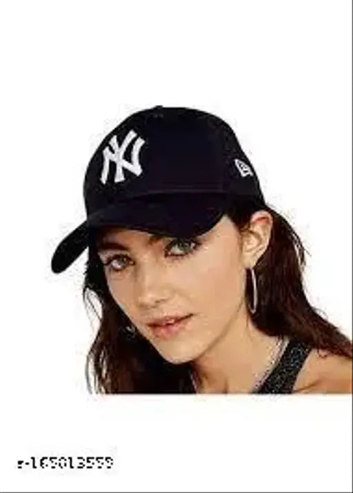 Black baseball cap with adjustable strap