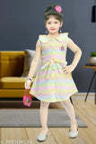 Striped sleeveless cotton frock dress for baby girls, 0-5 years, India origin