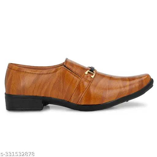 Brown leather loafer dress shoe men's formal wear