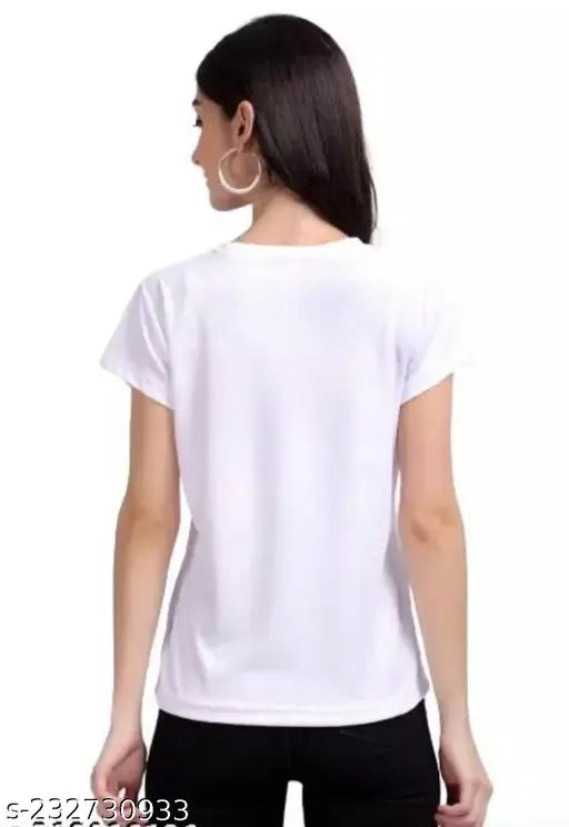Short-sleeve polyester women's t-shirt, printed 'My Life Line'. Indian-made, vibrant fashion statement." (124 characters)
