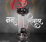 Black glass Shiva Linga backflow incense burner with 51 cones, decorative home & office item