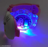 A colorful children's watch with a flashing disco light and an Iron Man sticker, designed for kids