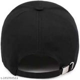 Adjustable cotton baseball cap with black LED band, black icon design for men and boys, made in India