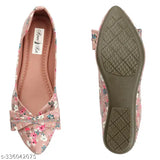 PU printed ballerinas for women - stylish and durable kinni kat belly shoes with closed back and unique straps