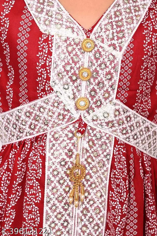 Girls Rayon top&bottom set, three-quarter sleeves trousers, western wear for special occasions