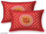 Orange Jaipuri Print Poorak Cotton Flat Sheets - Cozy double bedding for a comfortable sleep