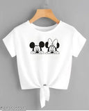 White Lycra short sleeves shirt with Mickey Mouse & Minnie Mouse printed, featuring solid net pattern