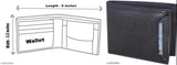 Attractive Men Black Leather Bi-Fold Wallet, 4 compartments, free size (12cm x 10cm), high-quality artificial leather with coin pocket and ID slot