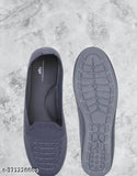 Grey mesh flynet loafer, textured ballerina slip-ons for comfy all-season wear. Kid-friendly materials, easy to clean, perfect gift." (123 characters)