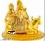 Metal Shiva Family figurine, 10cm x 10.5cm x 10cm, Indian handicraft decor