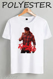 Printed net short-sleeve polyester shirt by Mahesh Babu Guntur Karam, Indian fashion for men