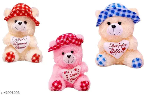 Multicolor fabric net teddy bear toys, soft and huggable for kids' birthdays, 3cm in size, from India