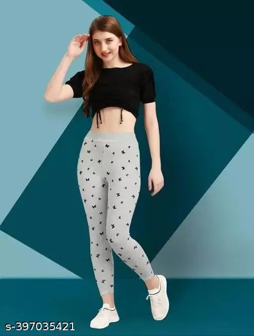 Stylish printed cotton-blend jeggings combo pack, versatile and fashionable women's clothing for different sizes (26-34 & free size)