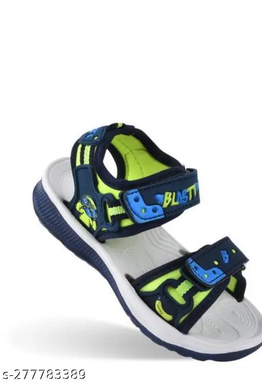 Colorful boys kids Boys casual sandals, blue straps, neon detailing