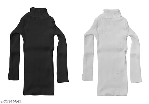 Warm wool high neck thermals for kids, ideal winter wear in 3-4 years size, made in India