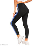 Printed cotton blend active wear jegging combo pack of 2 for women's gym and yoga, featuring side stripes