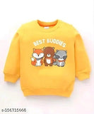 Colorful cotton blend youth sweatshirt with long sleeves and fun printed designs, perfect for chilly weather. Available in sizes 3-4 years, 4-5 years, 5-6 years, and 6-7 years