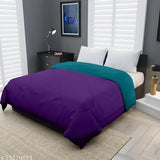 Cotton blend king size KEA comforter, reversible double bed in beige and white