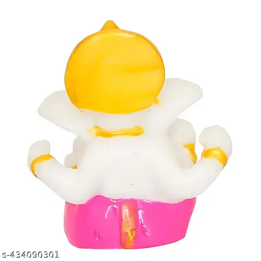 Multicolor meditating Lord Ganesha idol, perfect for home decor, cars, and offices (23 x 23 cm)