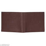 Brown PU formal wallet for men, solid pattern with 2 compartments and a coin pouch. Stylish accessory for everyday use, ideal as a gift