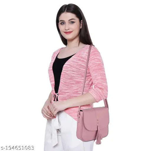 Pink knit sweater vest