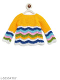 Wool embroidered net sweater for kids, hand-knitted and itch-free, Indian origin