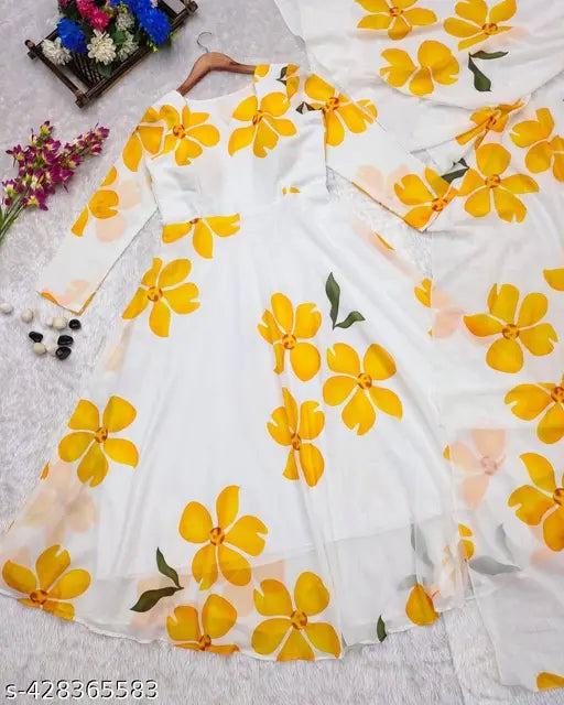 Printed Georgette dance suit, comfy fit for twirling, size M-XL