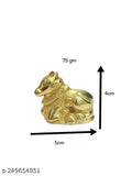 Metal Nandi idol, 5x4 cm size, 75g for Shiva Puja, Indian god statue