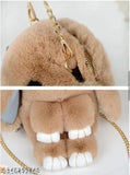 1PC Cute Rabbit Sling Bag, Fluffy Bunny Shoulder Bag, Cross Body Sling Bag For Girls, Soft Hand Bag For Girls, Pack 1