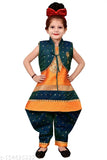 Silk blend embroidered top & bottom sets for girls (1-14 years), Indian clothing on display