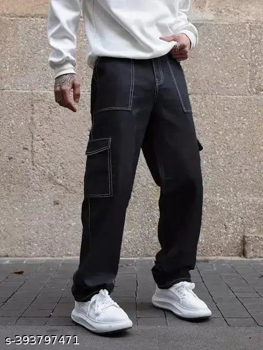 Denim men's jeans, solid-colored, size 26, 30, or 32 from India