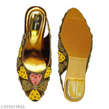 Multicolor synthetic decorative gold heel belly, embellished ballerinas from Hafiz Footwear. Ind-5, Ind-6, Ind-7, Ind-8, Ind-9, Ind-10, Indian origin