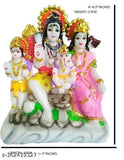 Marble Shankar family statue (Shiv Parvati, Ganesha) - high-quality, handmade, Vastu-compliant, Indian artisan crafted, 65 inches