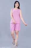 Pure cotton printed nightsuit short, vibrant design for comfortable sleepwear