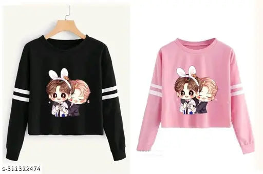 Cotton blend digital print women's top combo, long sleeves, trendy and graceful for casual wear