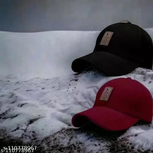 Black maroon cotton caps - traditional solid pattern, versatile beach wear, festive or formal attire