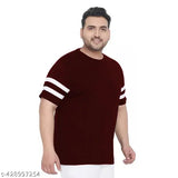Mens Plus Size Short Sleeve Round Neck Cotton T-Shirt - Premium Quality, Breathable, Colorblocked, India