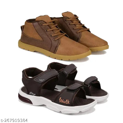 Brown lightweight sports shoes. High-quality sole for comfort, support & durability