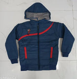 Boys' blue zippered jacket with a hood, 3m waterproof fabric