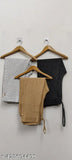 Cotton pants for women Combo pack of 3: Solid-colored, versatile black, white & brown women's pants with side pockets, India-made