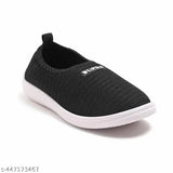 Black shoe with white sole and black trim