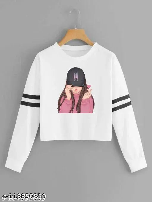 Printed cotton long sleeves Women's T-Shirt (PACKUP 1), trendy and fashionable for ladies in S, M, L, XL sizes