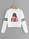 Printed cotton long sleeves Women's T-Shirt (PACKUP 1), trendy and fashionable for ladies in S, M, L, XL sizes