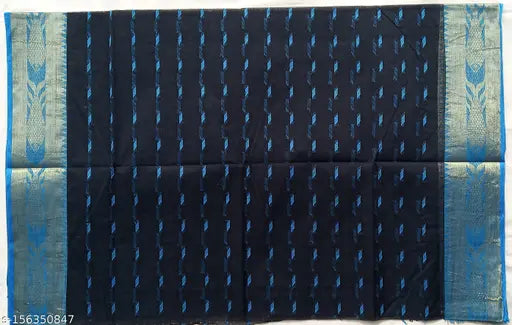 Black pure cotton handloom Bengal Tant sari with traditional buti work, for daily and party wear by Raj Saree House