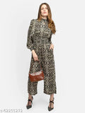 Stylish printed net poly georgette full sleeve jumpsuit for women and girls, ideal for parties or weddings