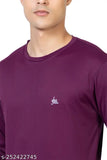 Purple cotton blend long sleeve men's t-shirt, ideal for casual and sportswear in various settings