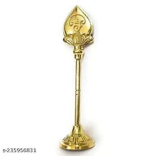 Brass Murugan Vel, traditional Indian god idol (6 inches high), sturdy finish for temple decor